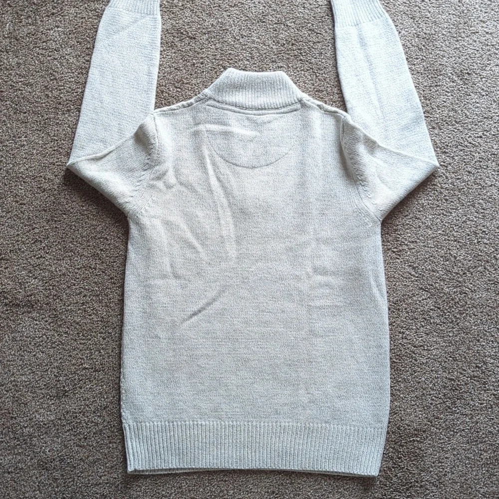 Emerald Isle Knitwear Gray Wool Blend Burren Jumper Sweater